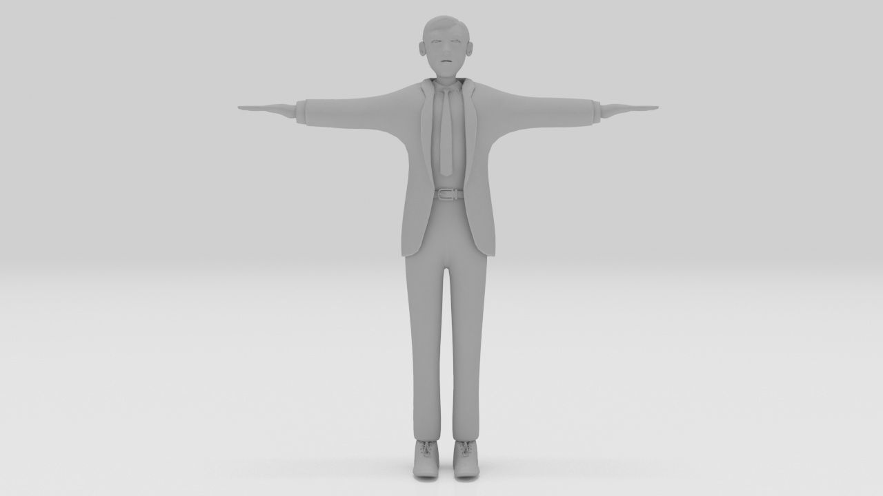 MR Bean  Actor Comedian Rigged character Lowpolys  Low-poly 3D model_5