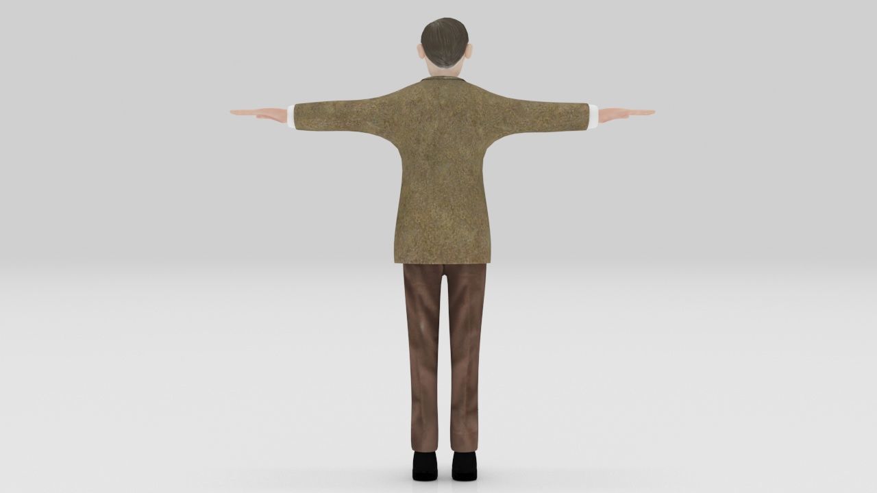 MR Bean  Actor Comedian Rigged character Lowpolys  Low-poly 3D model_2