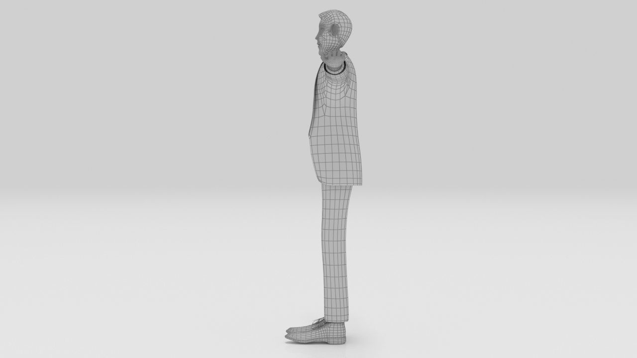 MR Bean  Actor Comedian Rigged character Lowpolys  Low-poly 3D model_12
