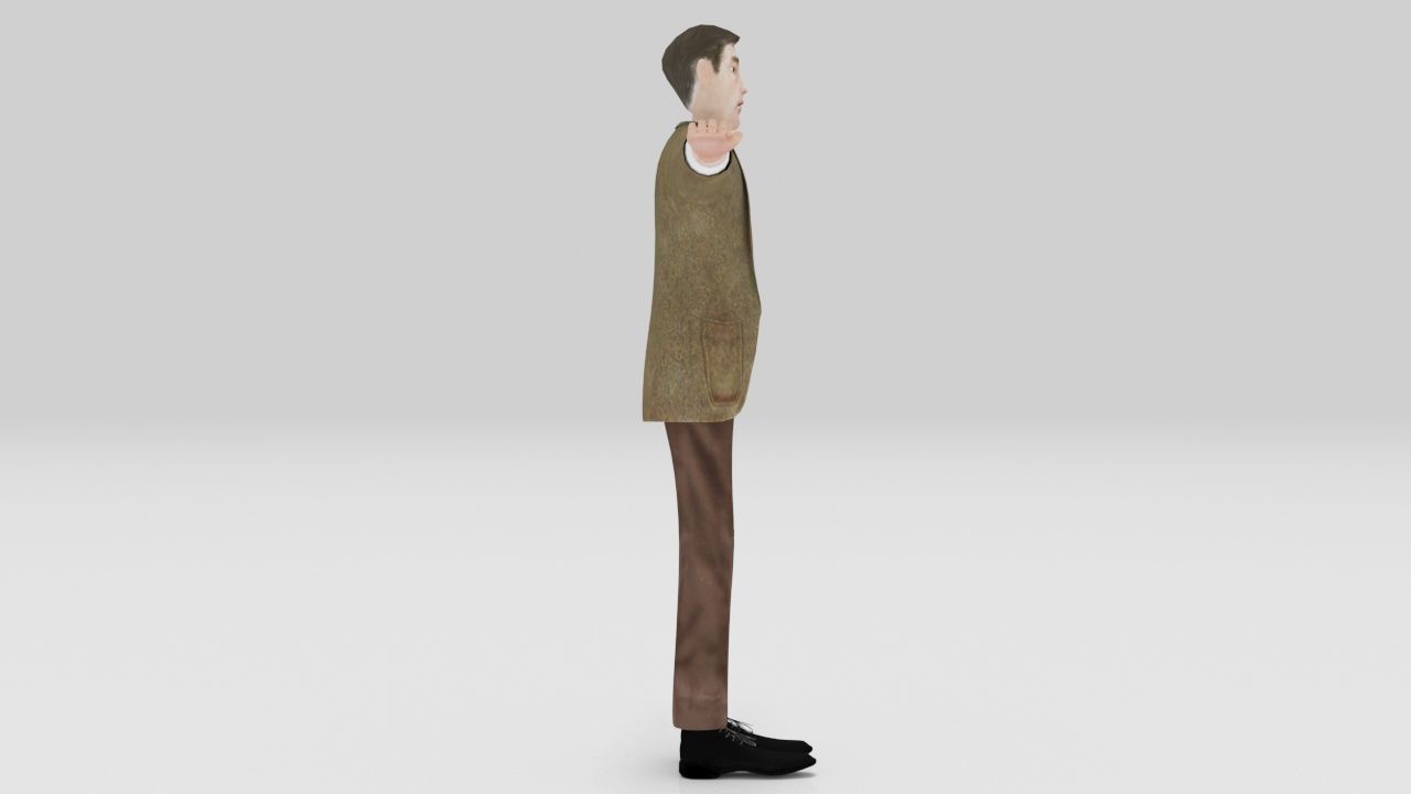MR Bean  Actor Comedian Rigged character Lowpolys  Low-poly 3D model_1