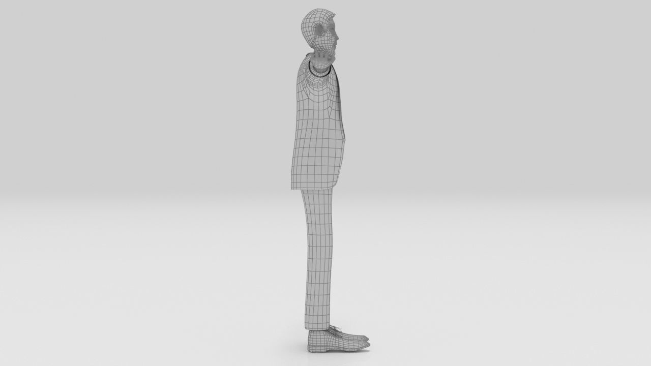 MR Bean  Actor Comedian Rigged character Lowpolys  Low-poly 3D model_10