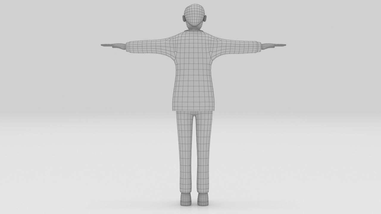 MR Bean  Actor Comedian Rigged character Lowpolys  Low-poly 3D model_11