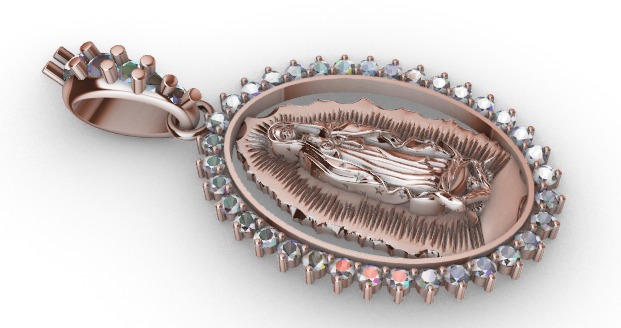 Mary Mother Pendant 3D print model_6