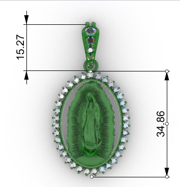 Mary Mother Pendant 3D print model_2