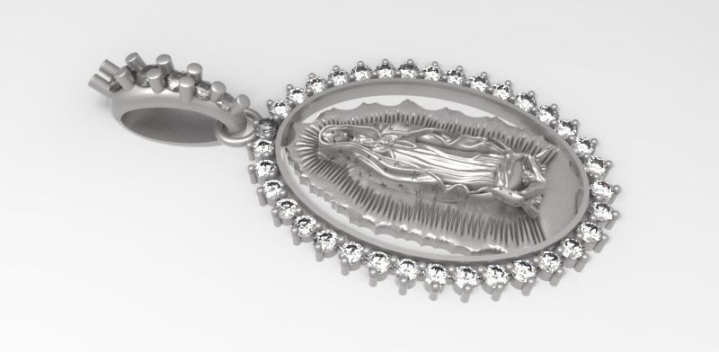 Mary Mother Pendant 3D print model_14