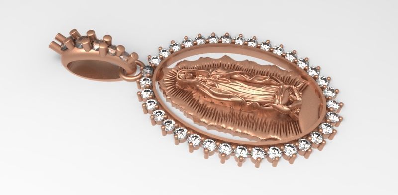 Mary Mother Pendant 3D print model_5