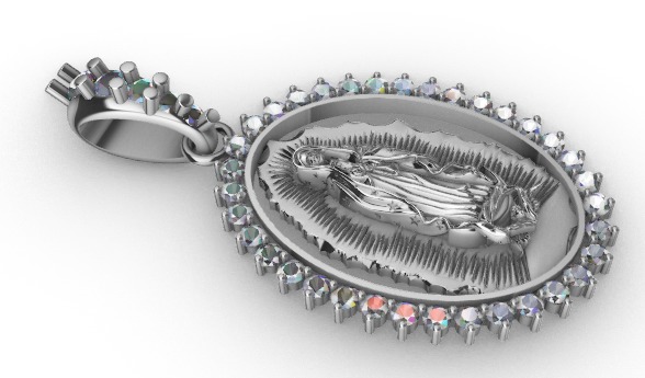 Mary Mother Pendant 3D print model_7