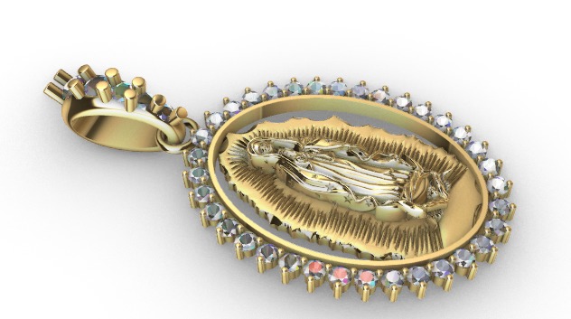 Mary Mother Pendant 3D print model_4