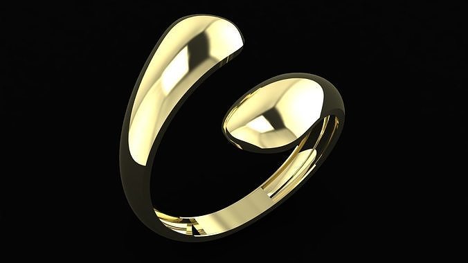 Minimalistic Lightweoght Womens Cocktail Ring 3D print model