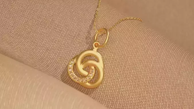 Golden Necklace Pendant 