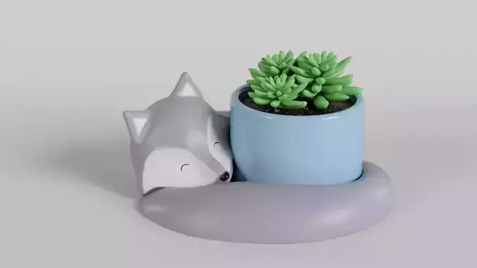 Sleeping Fox Planter Holder for Succulents