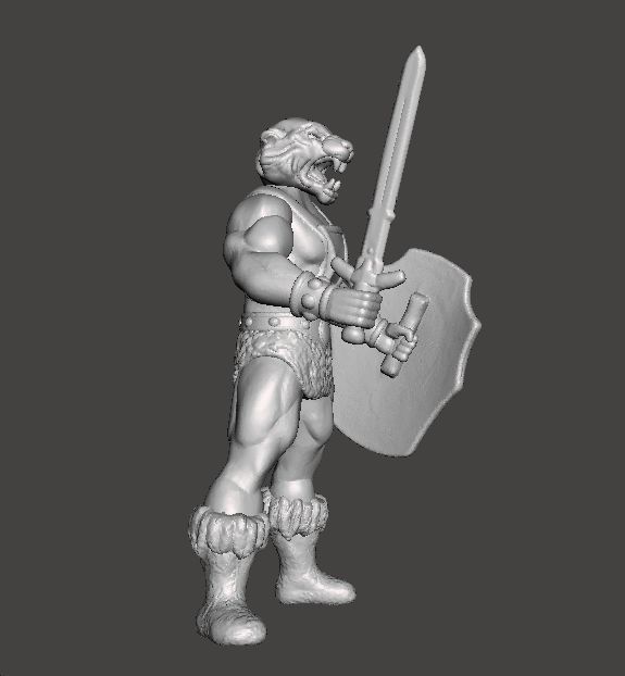 GALAXY WARRIORS TIGER MAN MINIATURE MODEL FIGURE FANTASY RPG 3D print model_3