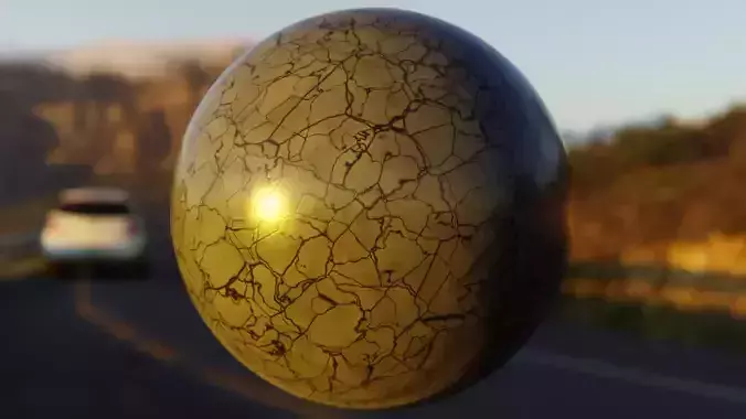Procedural Golden Vein Cracked Marble Shader - Blender