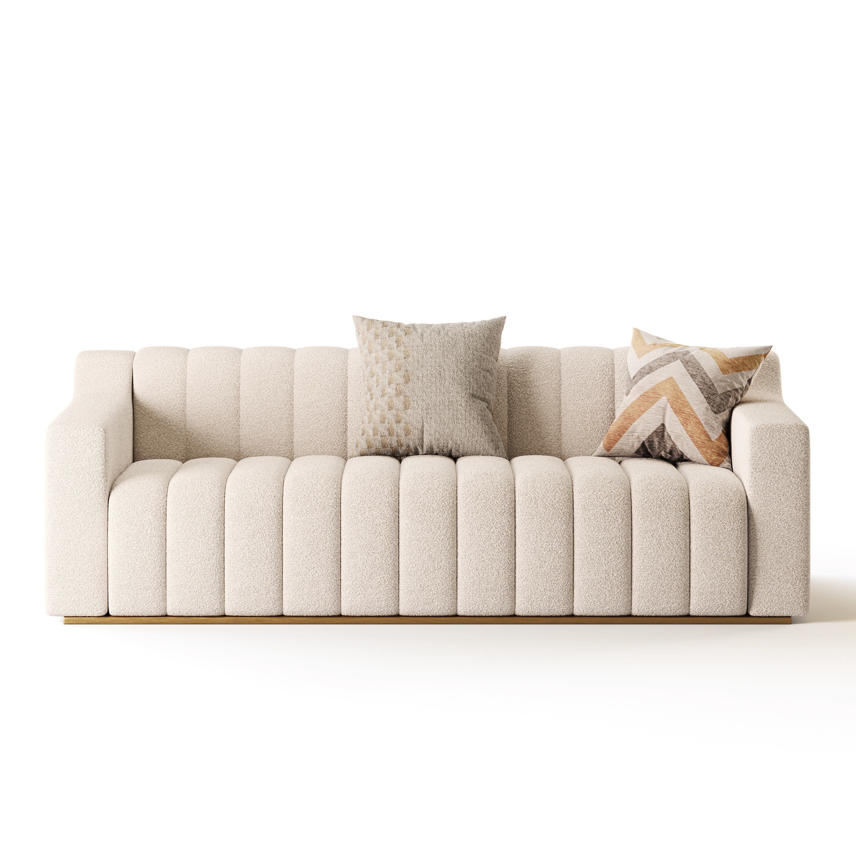 Room Simple Couch Chesterfield Fabric Sofa 3D model_7