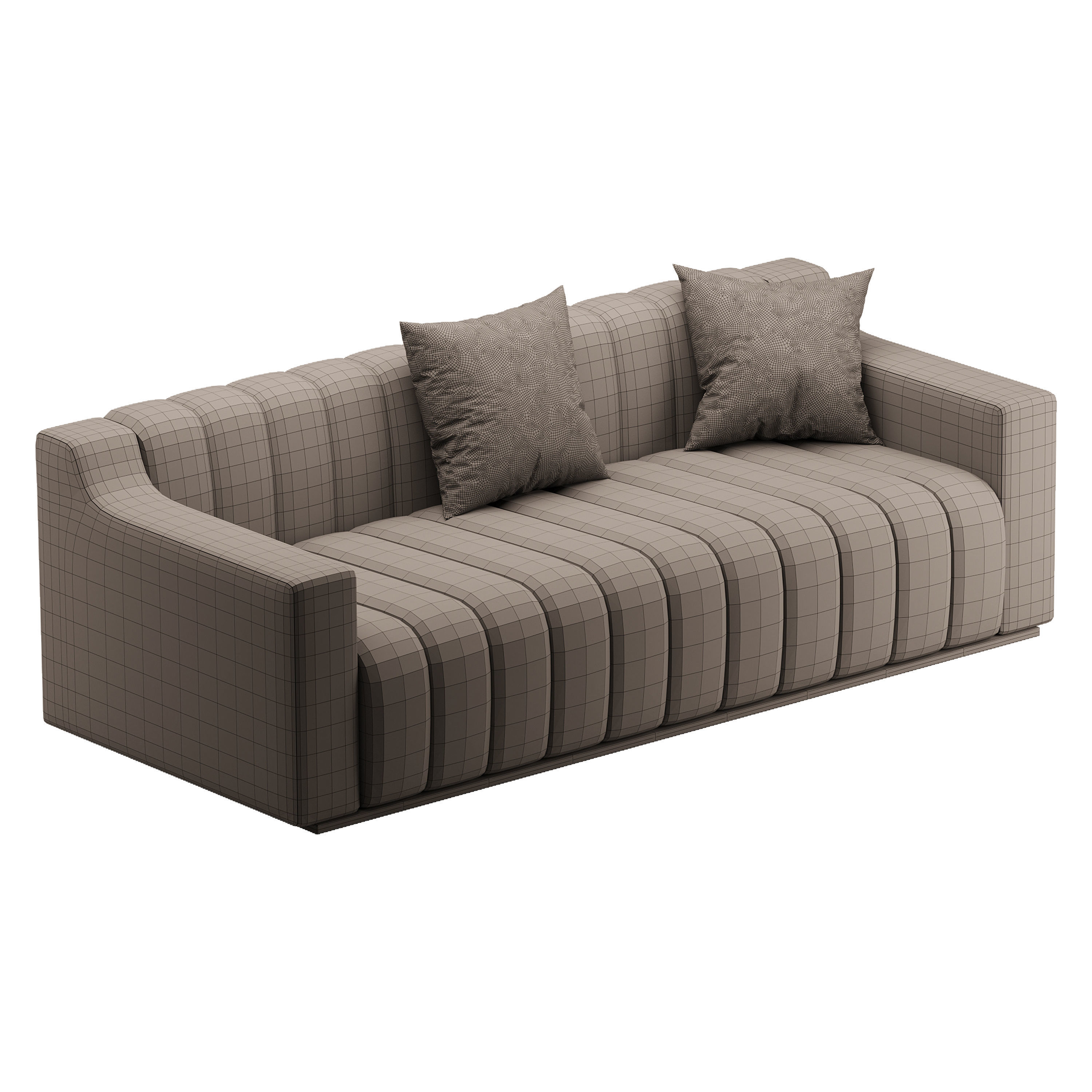 Room Simple Couch Chesterfield Fabric Sofa 3D model_13