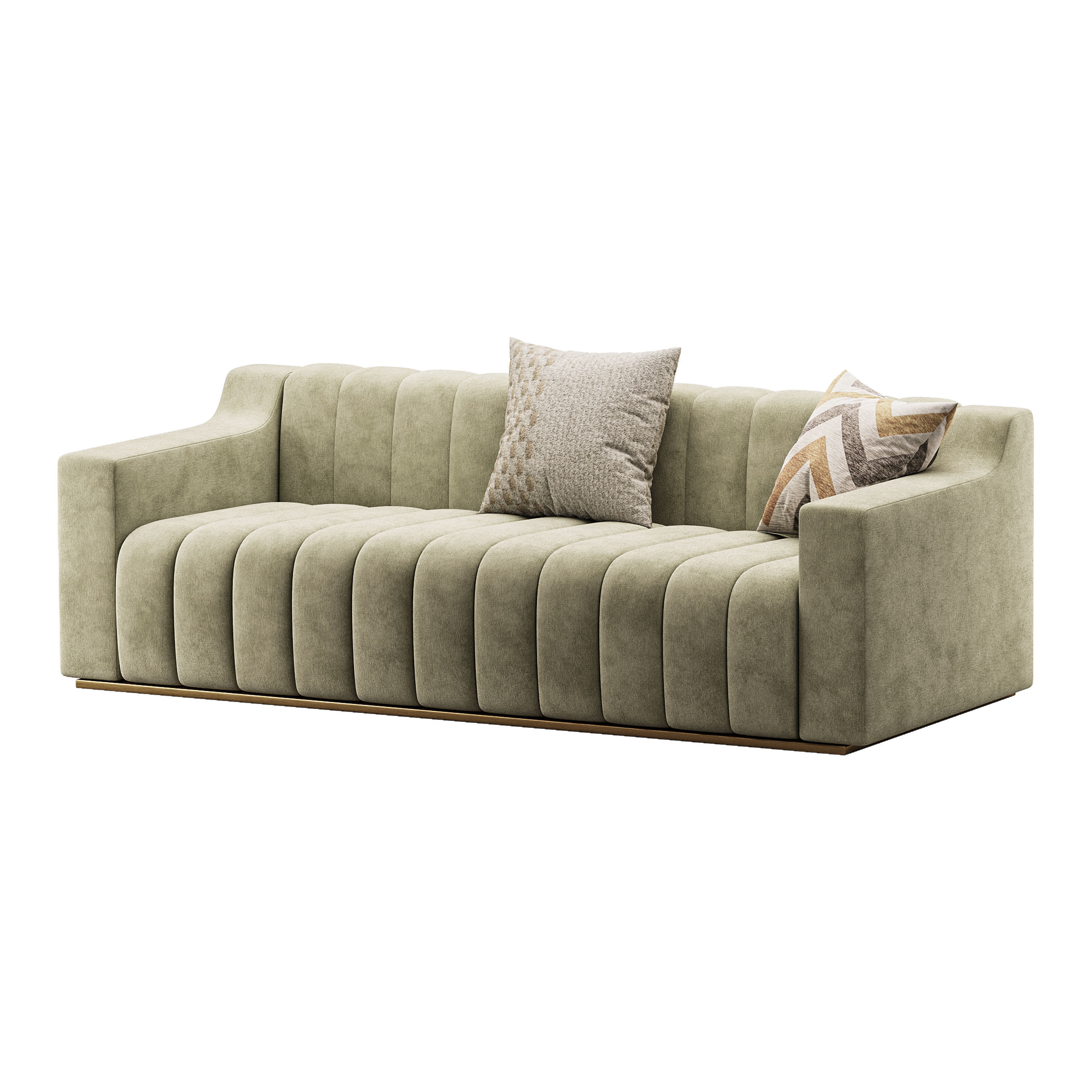 Room Simple Couch Chesterfield Fabric Sofa 3D model_3