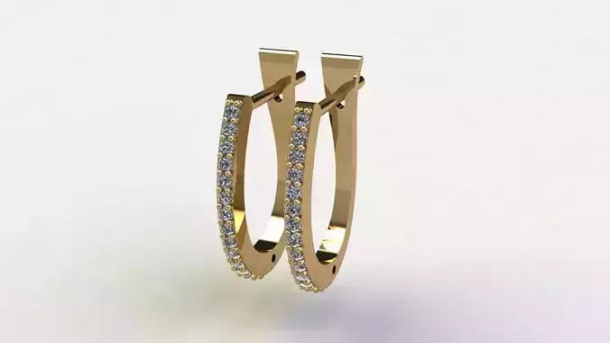 Diamond Hoop Earring 3D print model