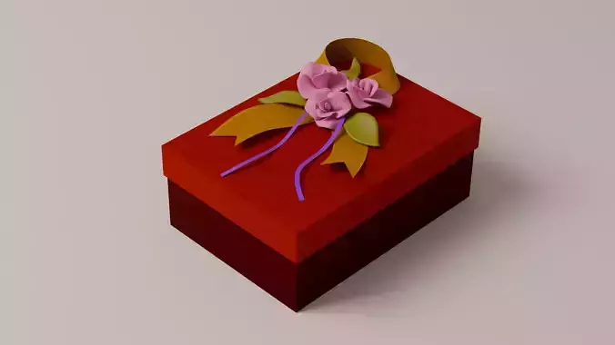 Package for Gift Red 150 x 210 x 80mm 3D model