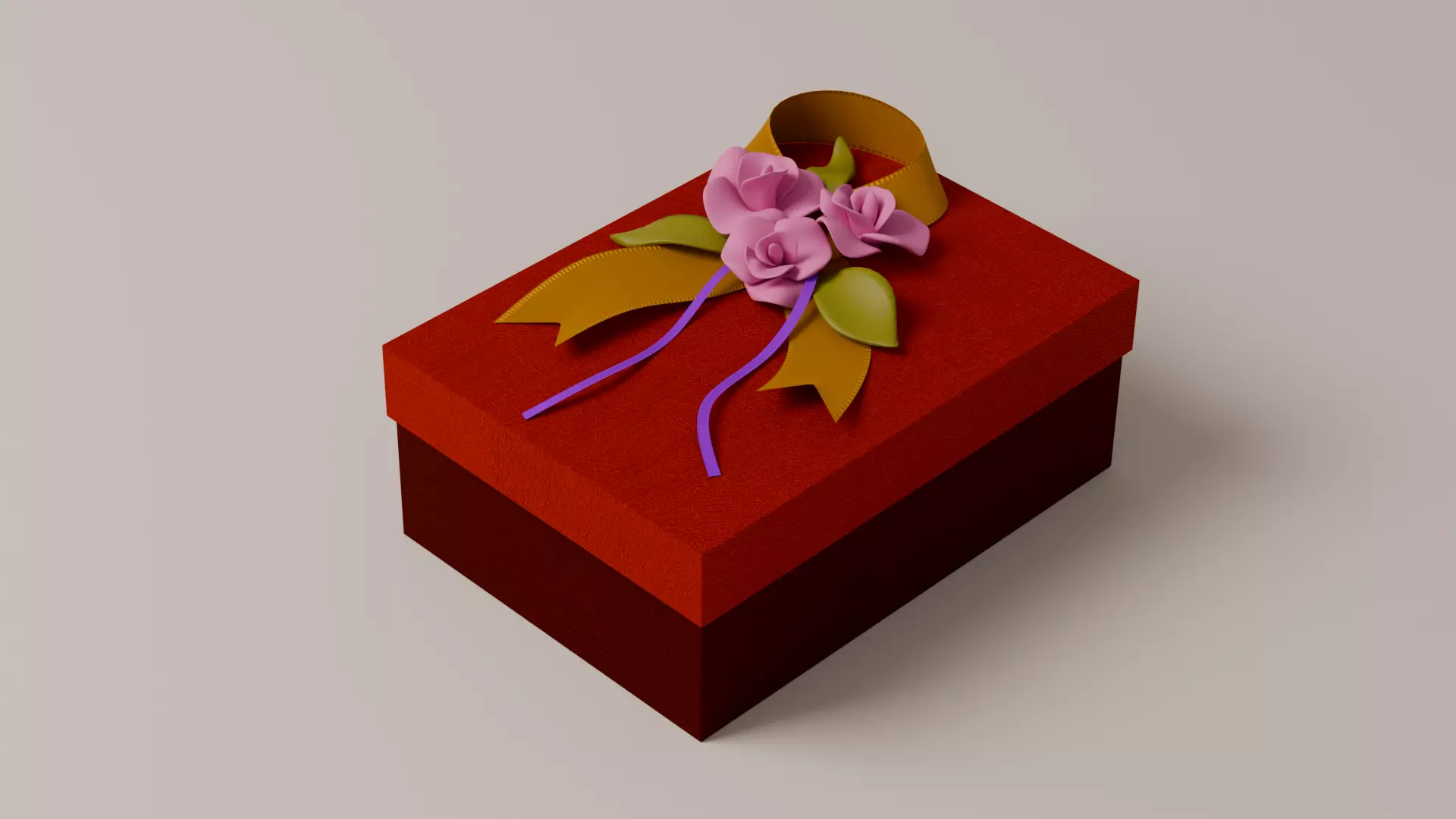 Package for Gift Red 150 x 210 x 80mm 3D model_0