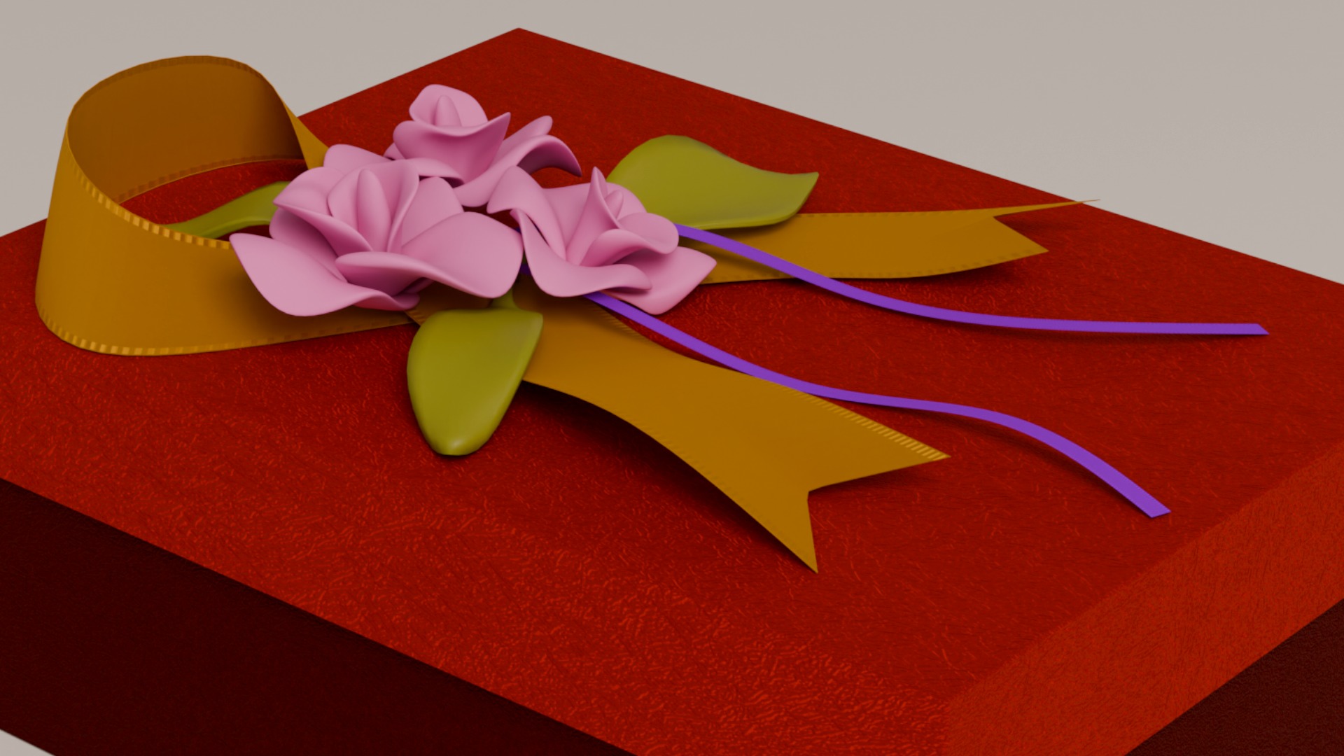 Package for Gift Red 150 x 210 x 80mm 3D model_1