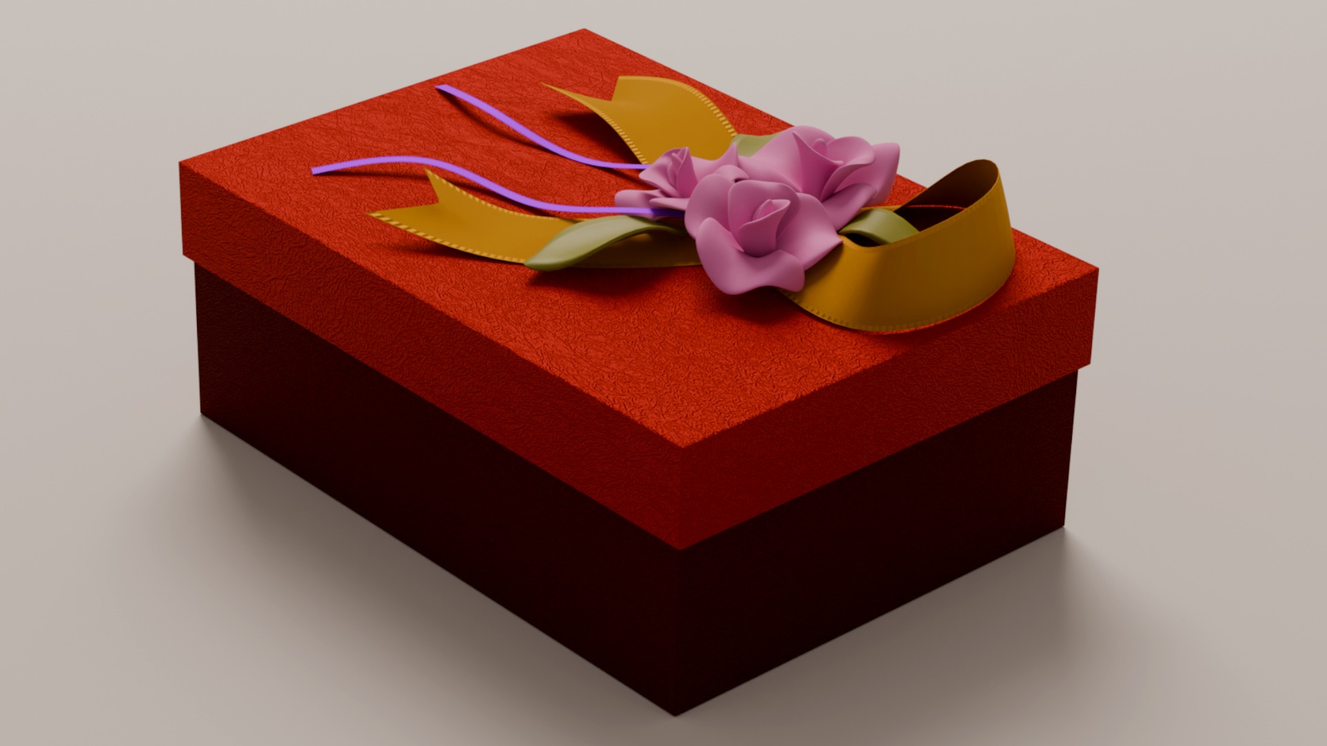 Package for Gift Red 150 x 210 x 80mm 3D model_2