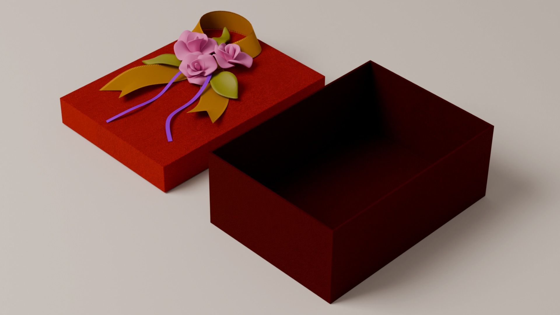 Package for Gift Red 150 x 210 x 80mm 3D model_4