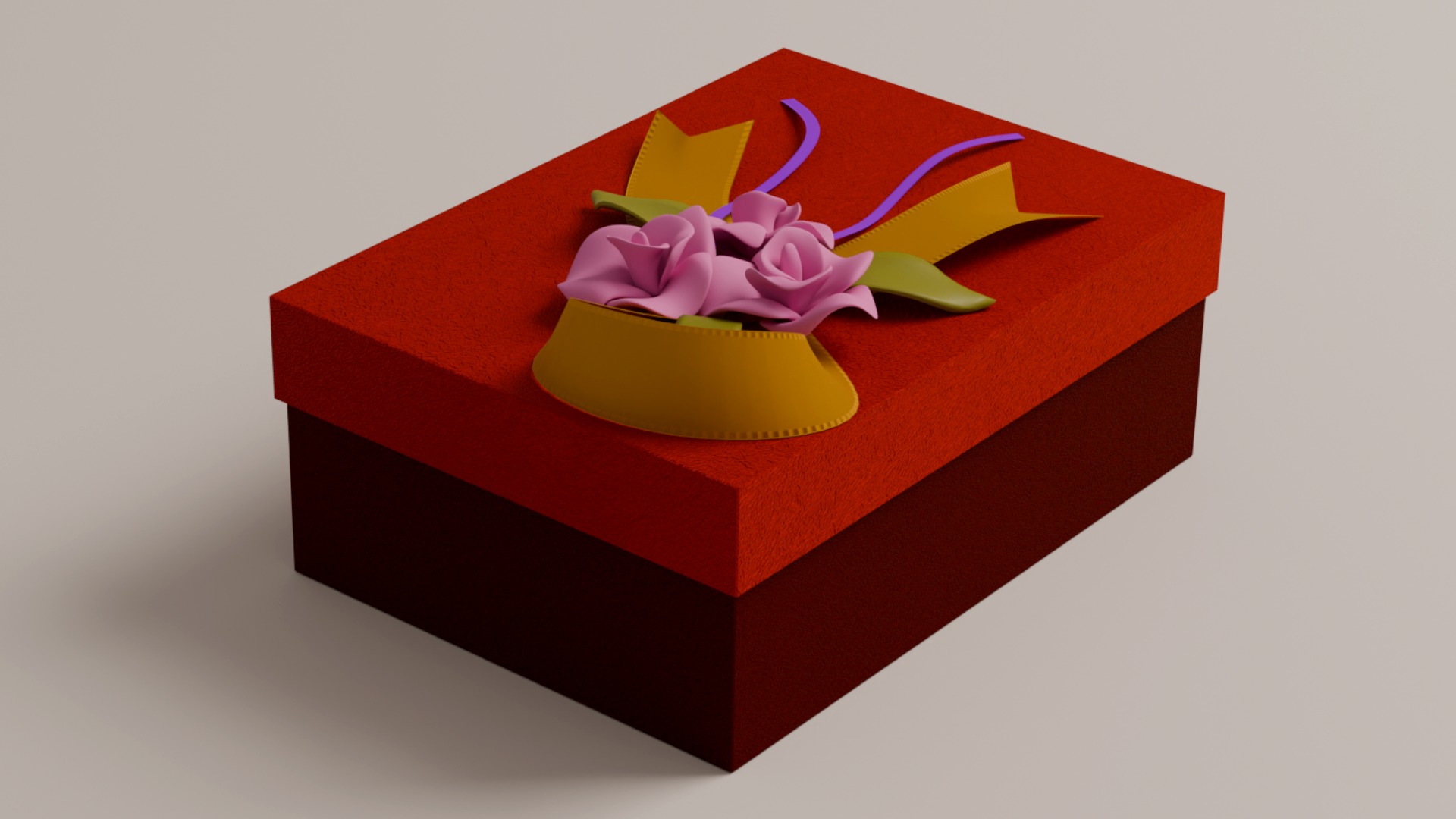 Package for Gift Red 150 x 210 x 80mm 3D model_3