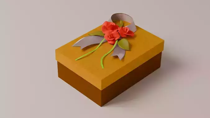 Package for Gift Yellow 150 x 210 x 80mm 3D model