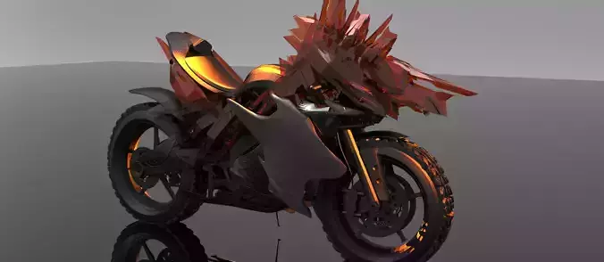 Cyberpunk dragon sniper bike