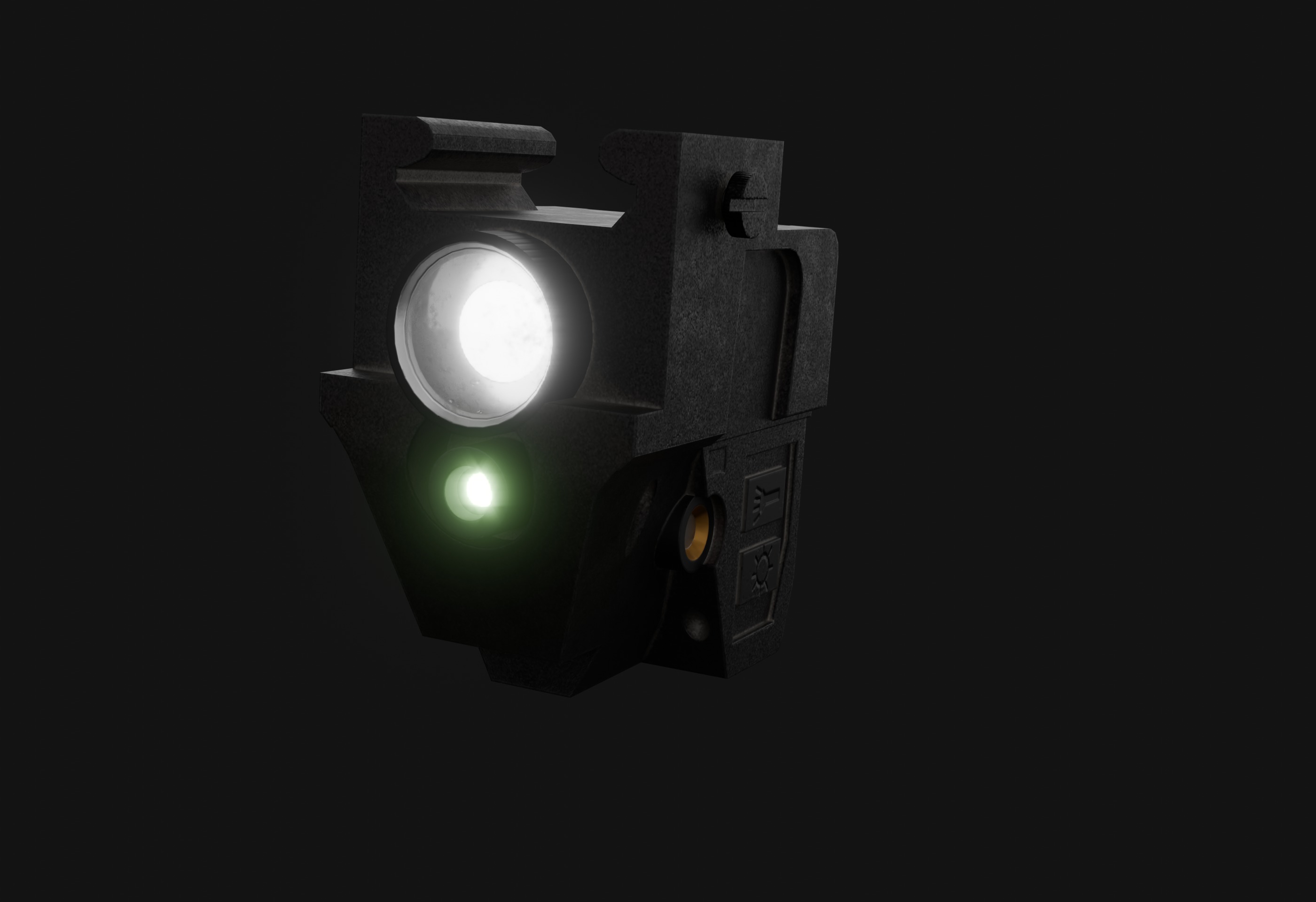 P220 with laser sight and flashlight Attachment - Game Ready Low-poly 3D model_13