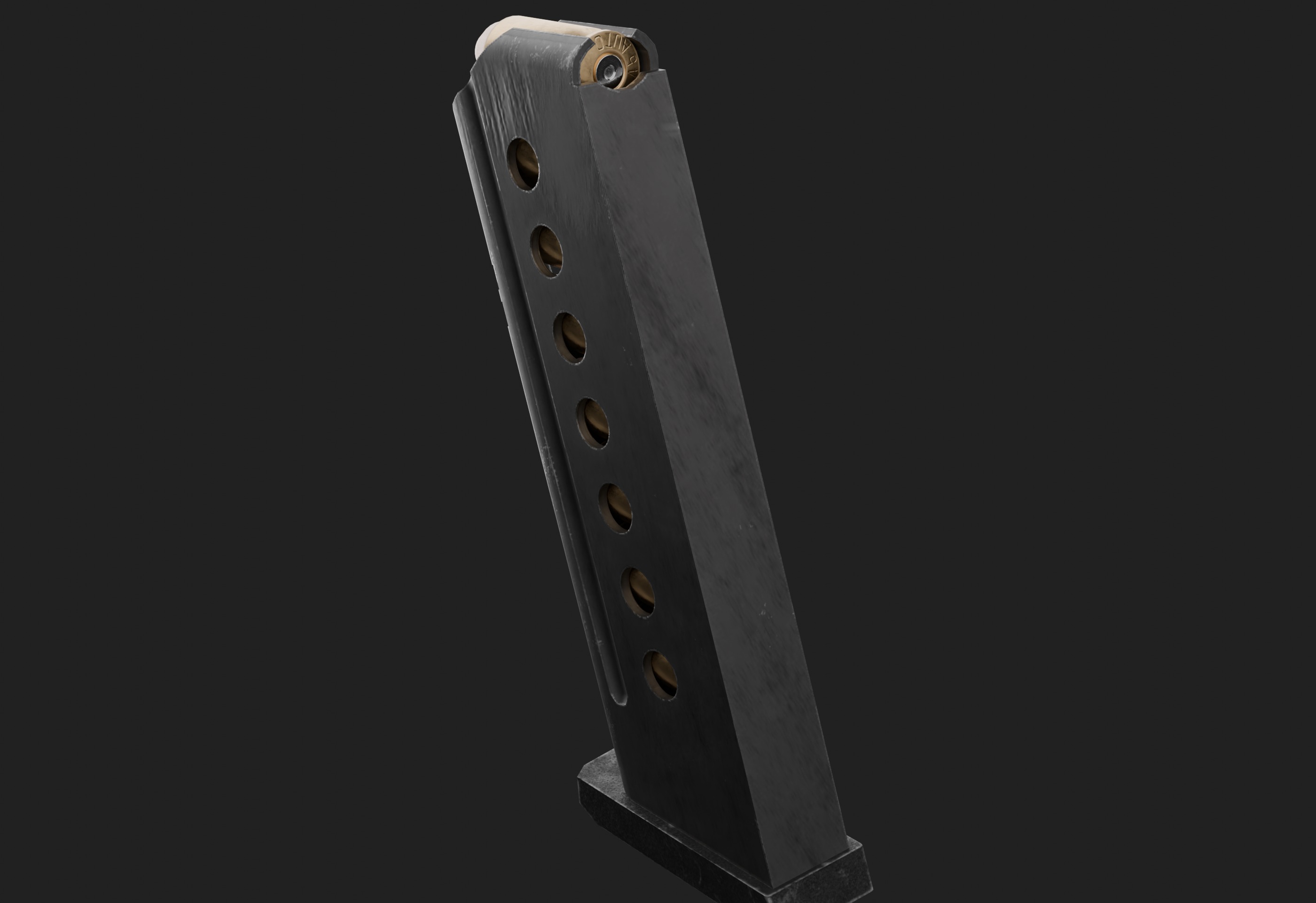 P220 with laser sight and flashlight Attachment - Game Ready Low-poly 3D model_12