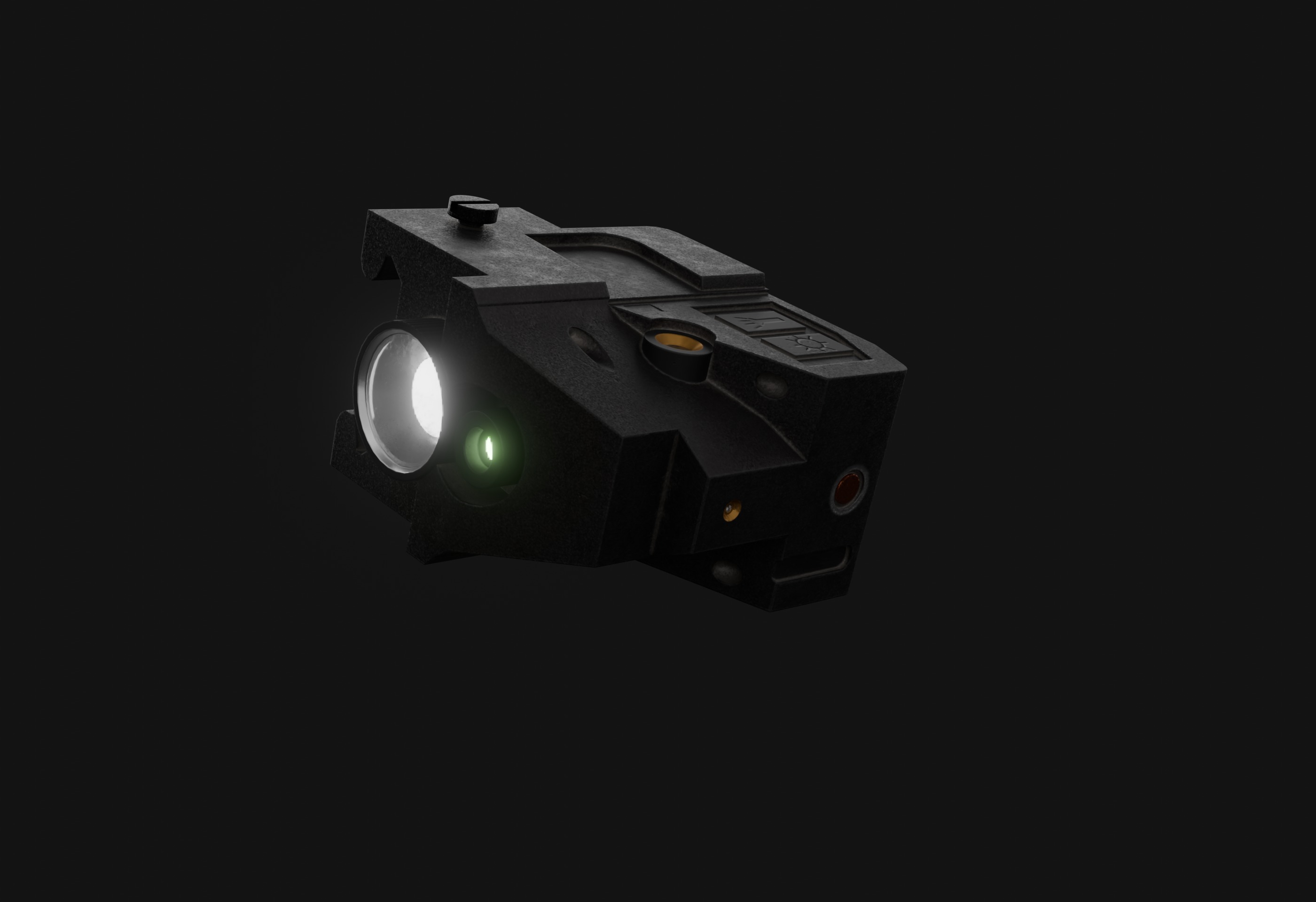P220 with laser sight and flashlight Attachment - Game Ready Low-poly 3D model_16