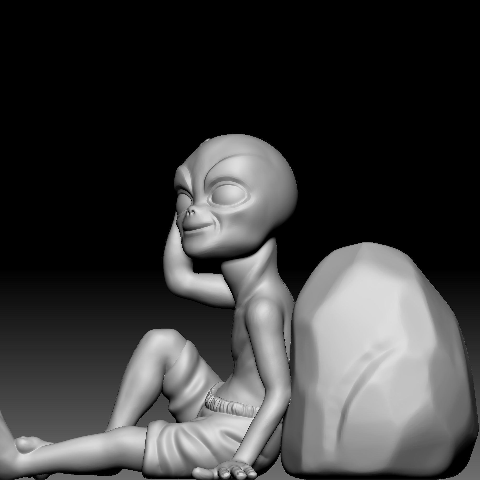 Alien Statue - 070 3D print model_1
