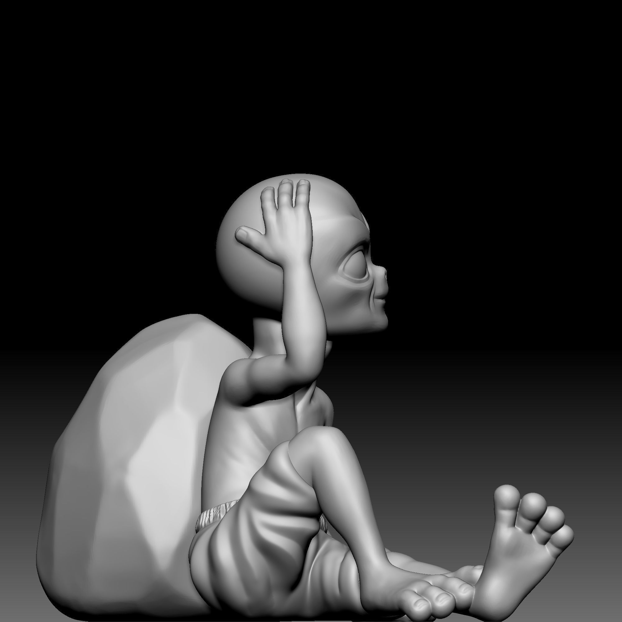 Alien Statue - 070 3D print model_6
