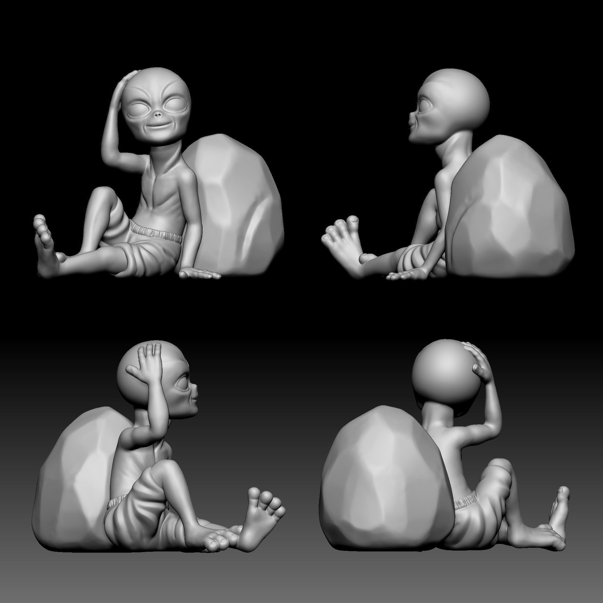 Alien Statue - 070 3D print model_9
