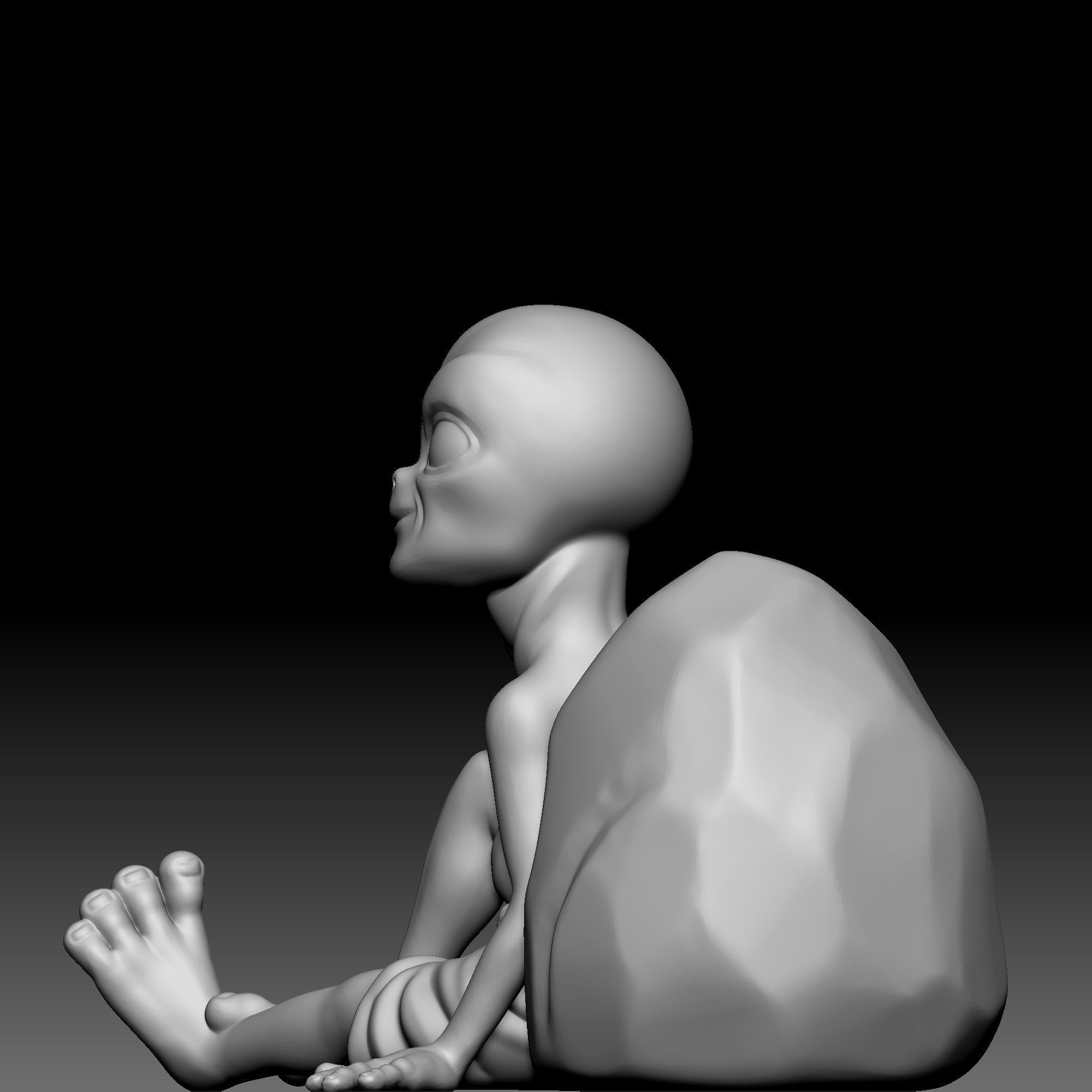 Alien Statue - 070 3D print model_2