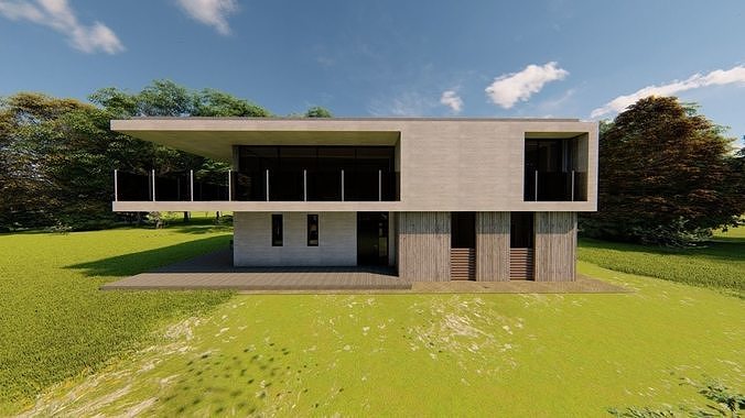 Casa Scene-villa-modern house 3D model 4