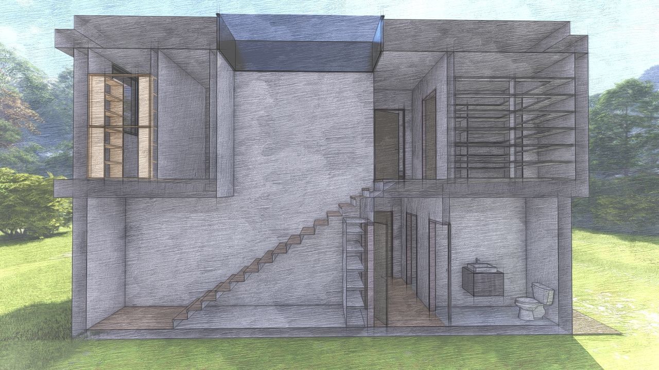 Casa Scene-villa-modern house 3D model_25