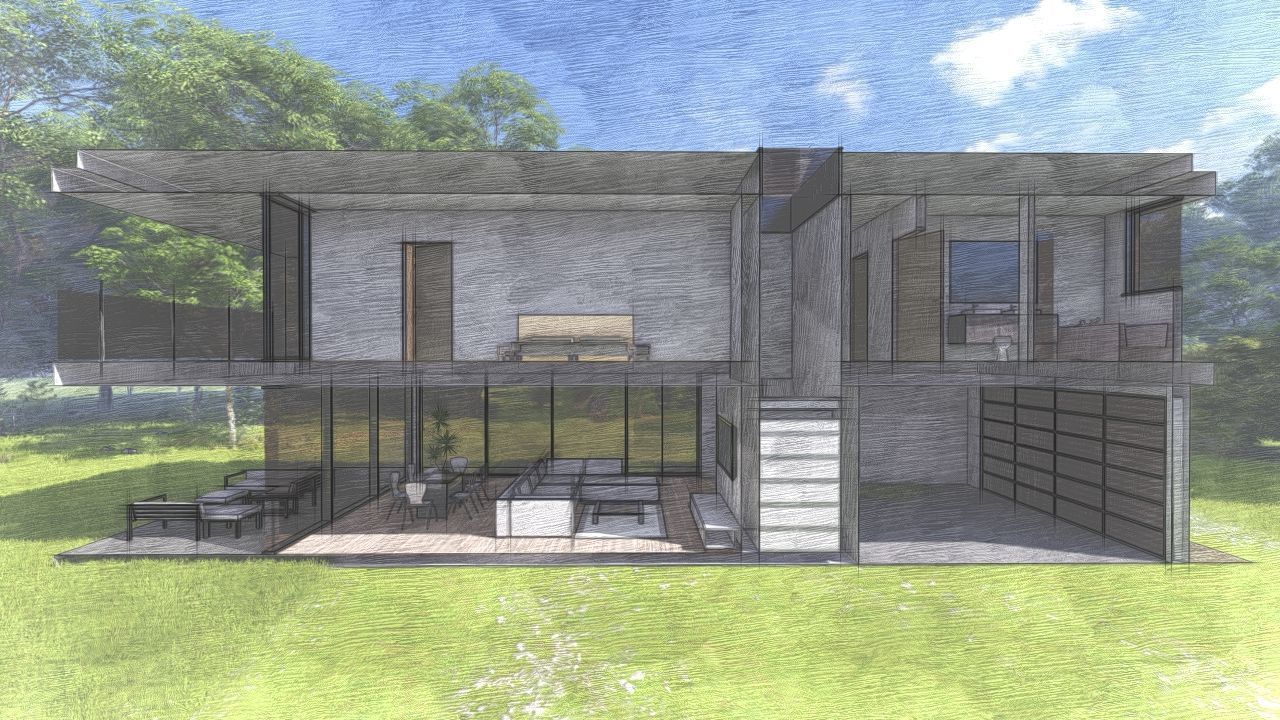 Casa Scene-villa-modern house 3D model_22