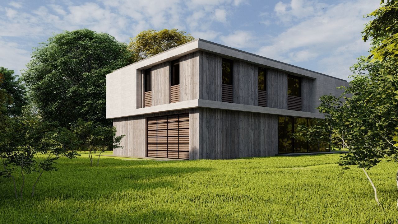 Casa Scene-villa-modern house 3D model_1