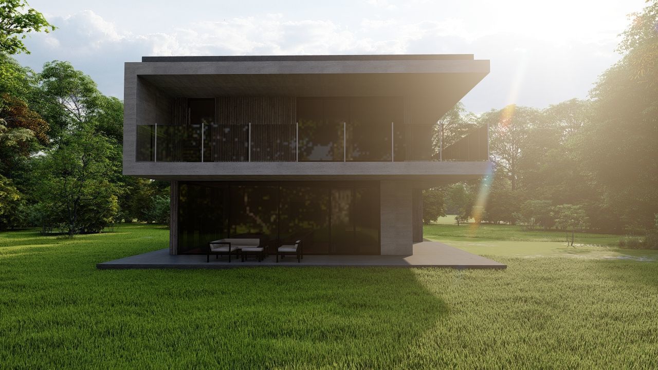 Casa Scene-villa-modern house 3D model_8