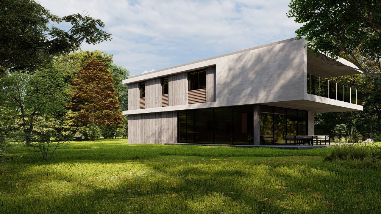 Casa Scene-villa-modern house 3D model_6