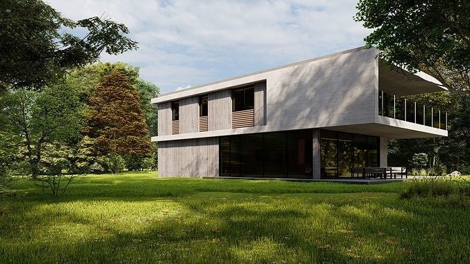 Casa Scene-villa-modern house 3D model 7