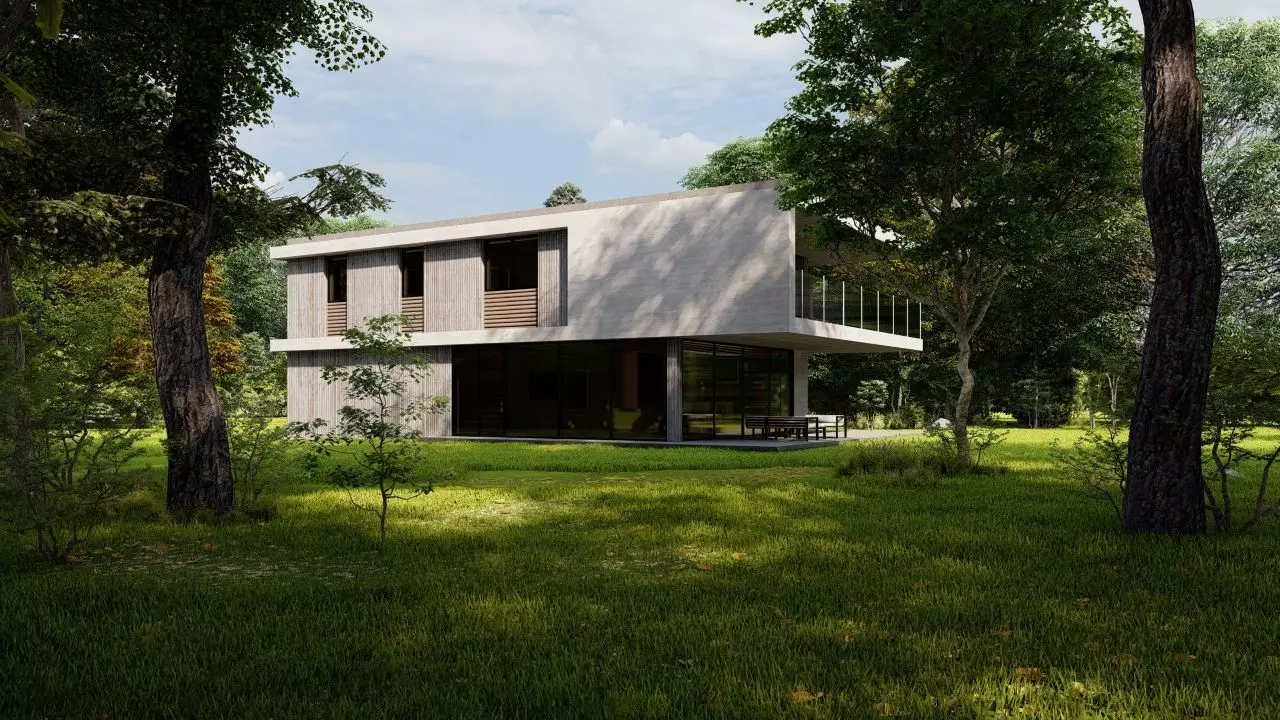 Casa Scene-villa-modern house 3D model_0
