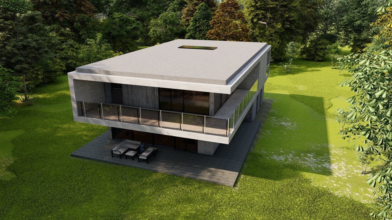 Casa Scene-villa-modern house 3D model_7