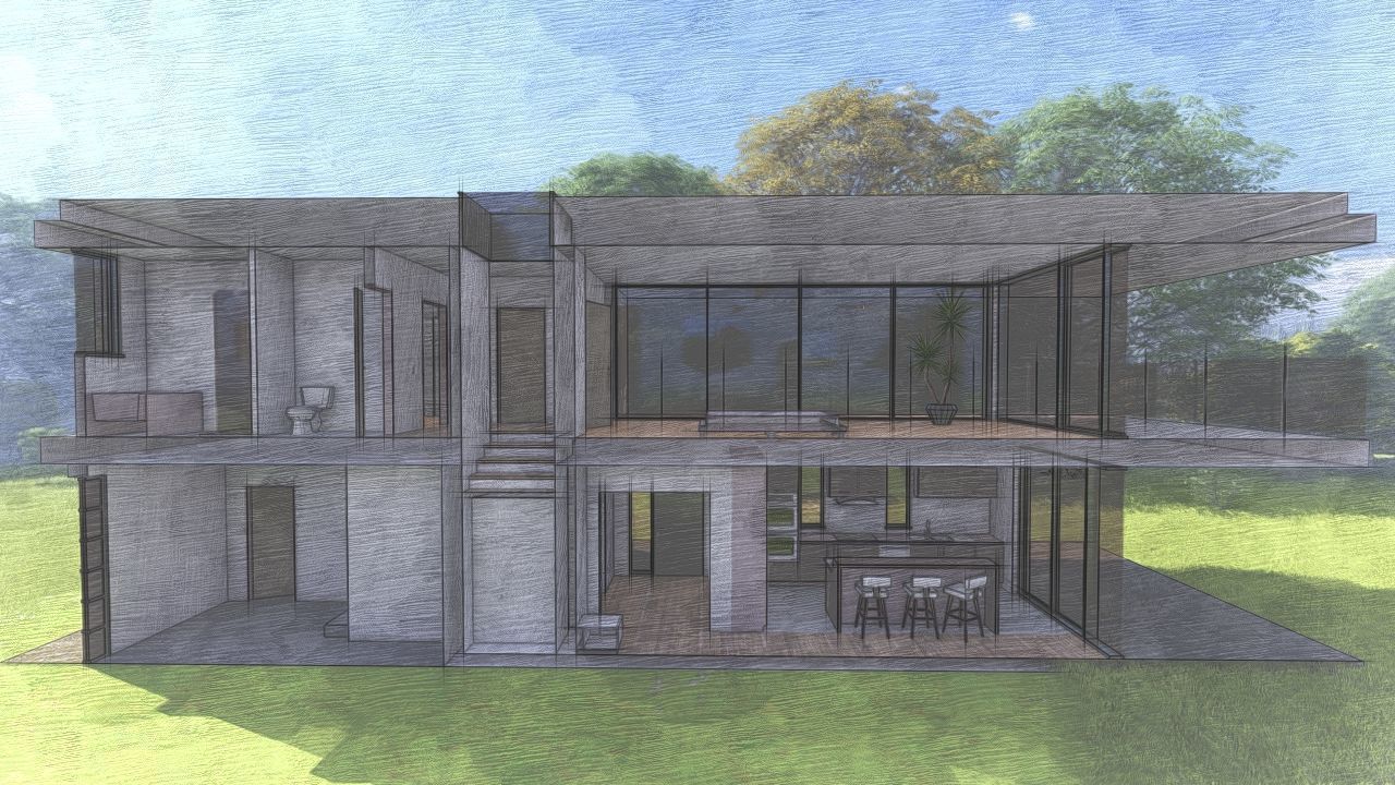 Casa Scene-villa-modern house 3D model_24