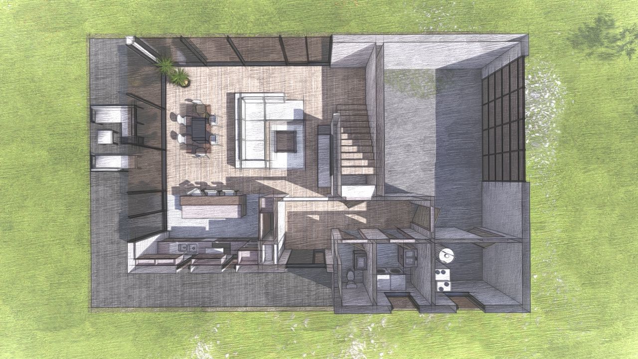 Casa Scene-villa-modern house 3D model_21