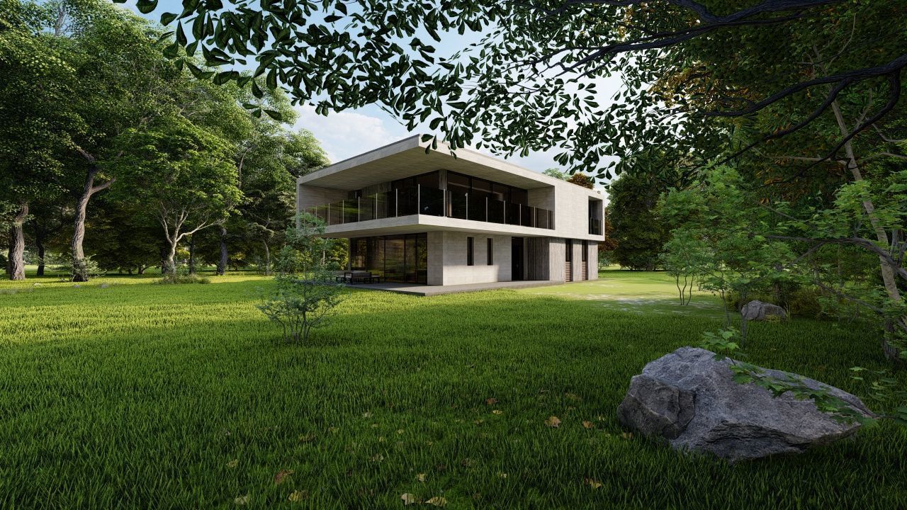 Casa Scene-villa-modern house 3D model_2