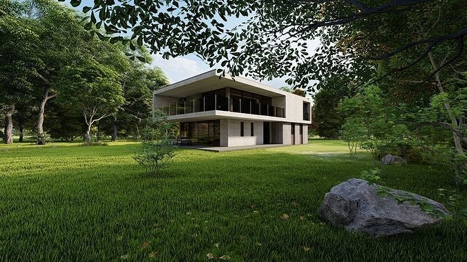 Casa Scene-villa-modern house 3D model 3