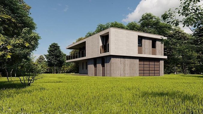 Casa Scene-villa-modern house 3D model 5